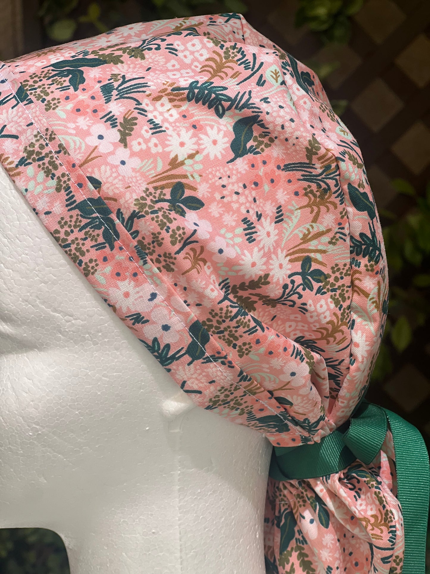 Peachy ponytail scrub cap