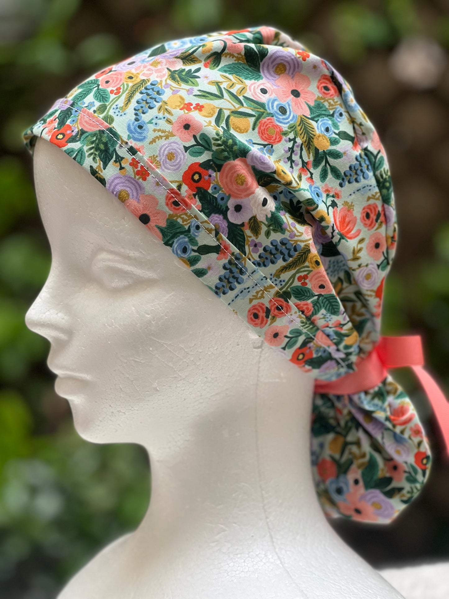 Morgan ponytail scrub cap, mint mini