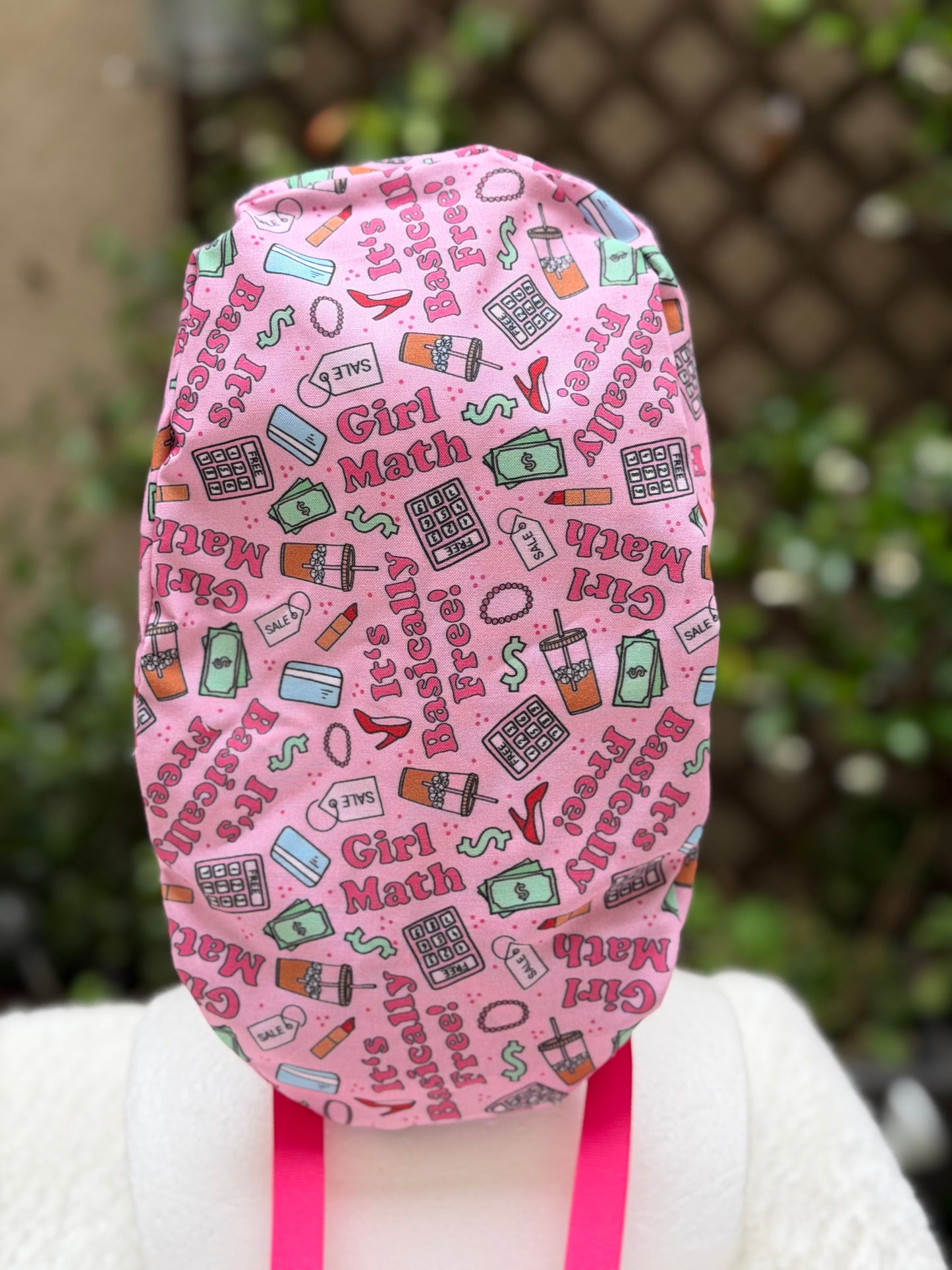 Girl Math Ponytail Scrub Cap