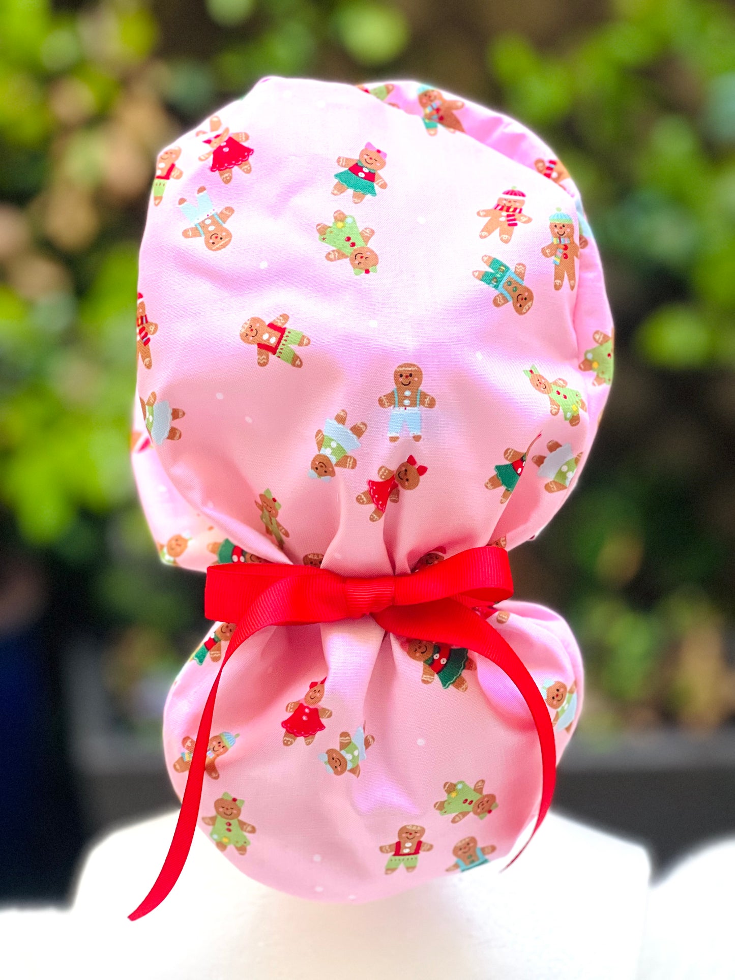Gingerbread ponytail scrub cap