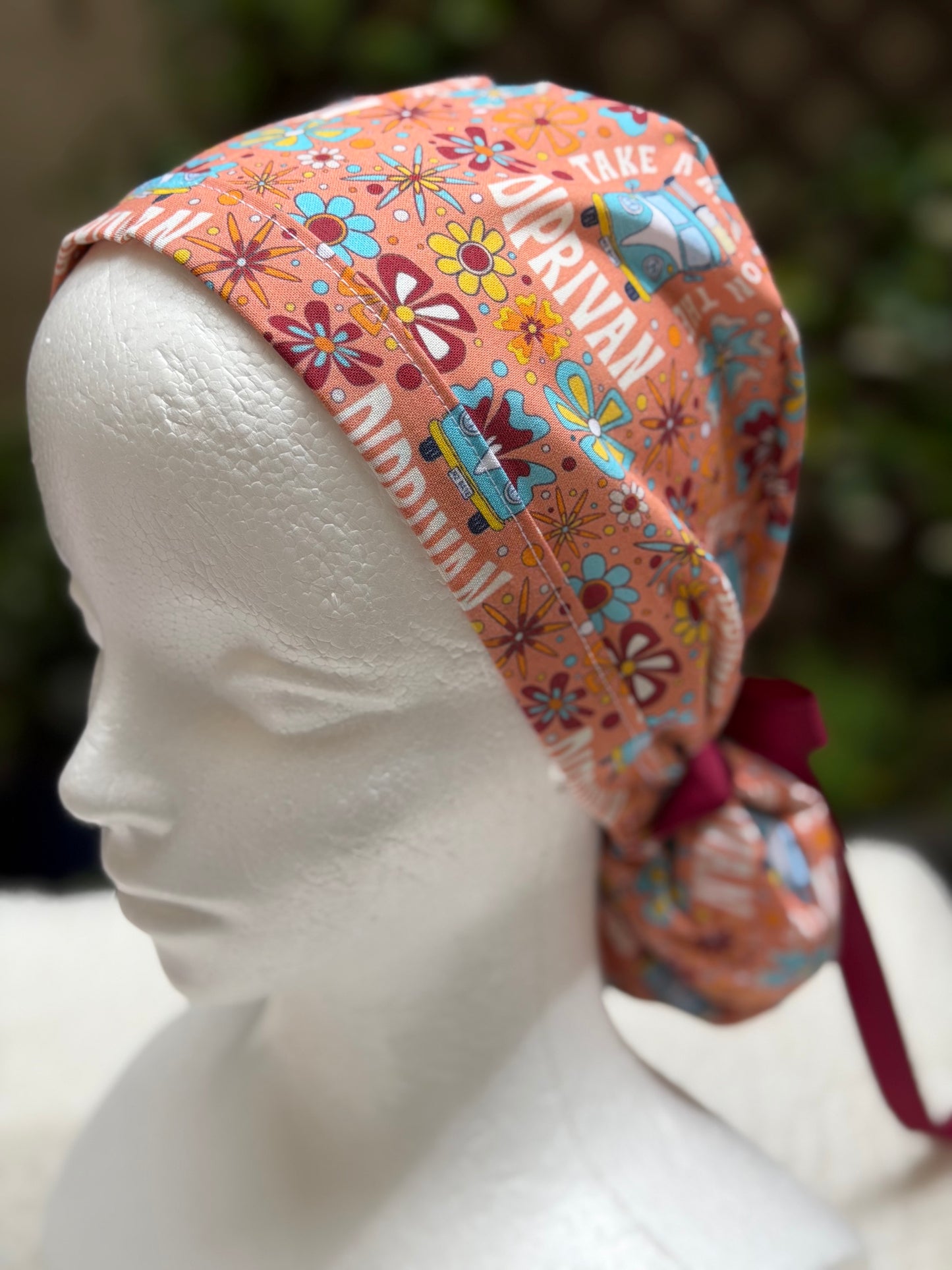 Diprivan Maroon Anesthesia Ponytail Scrub Cap