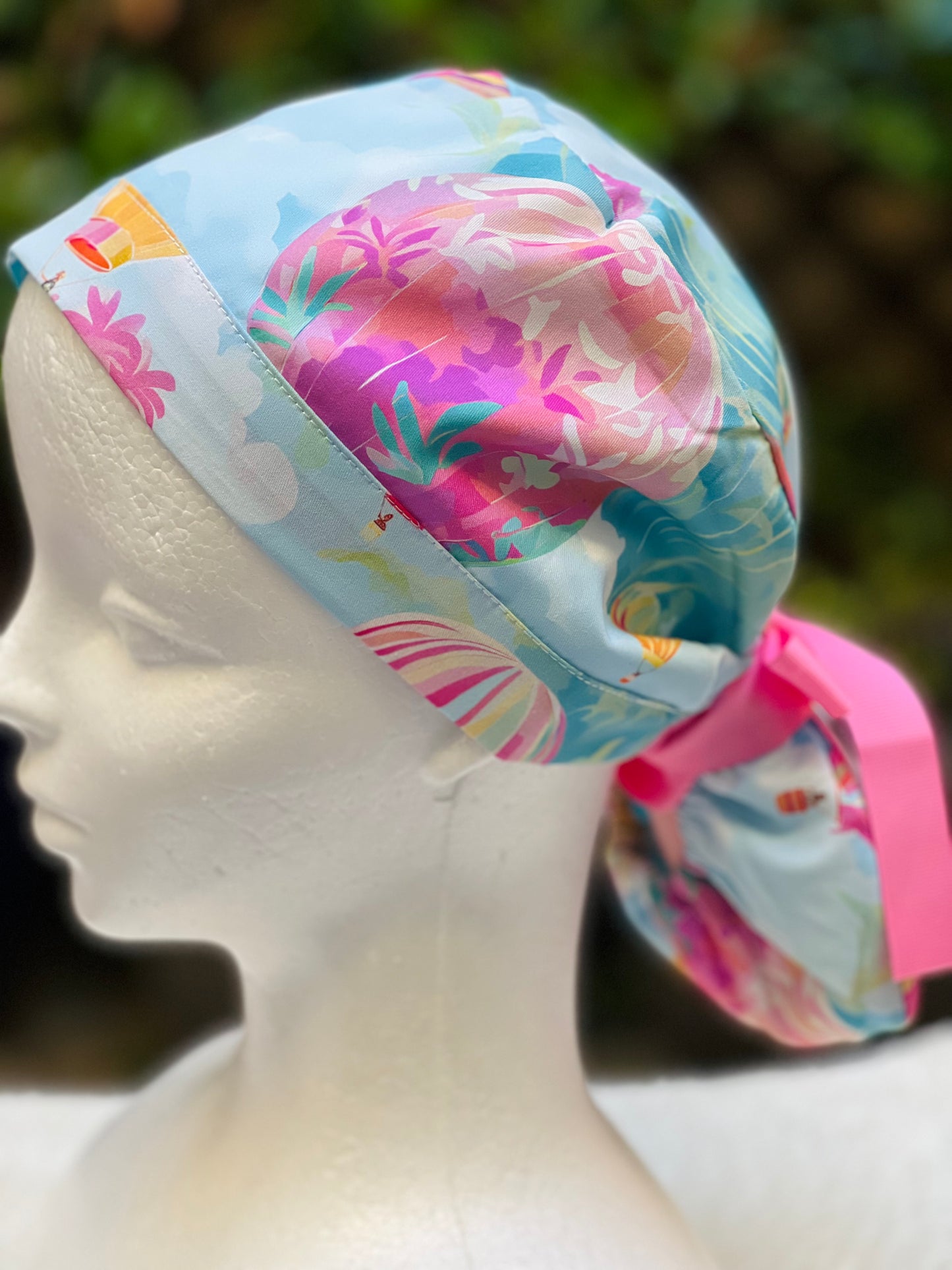 Preppy Hot air balloonPonytail Scrub Cap
