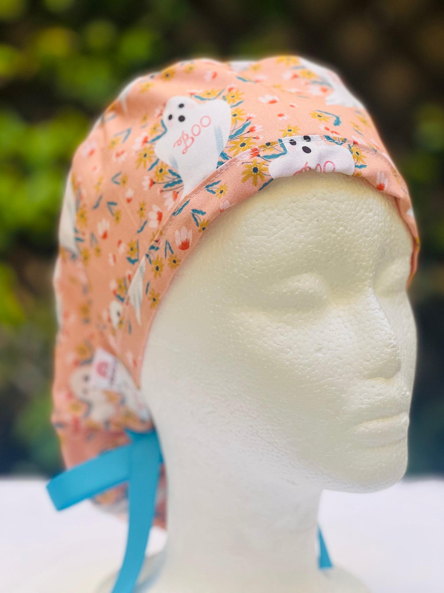 Ghost halloween Ponytail scrub cap