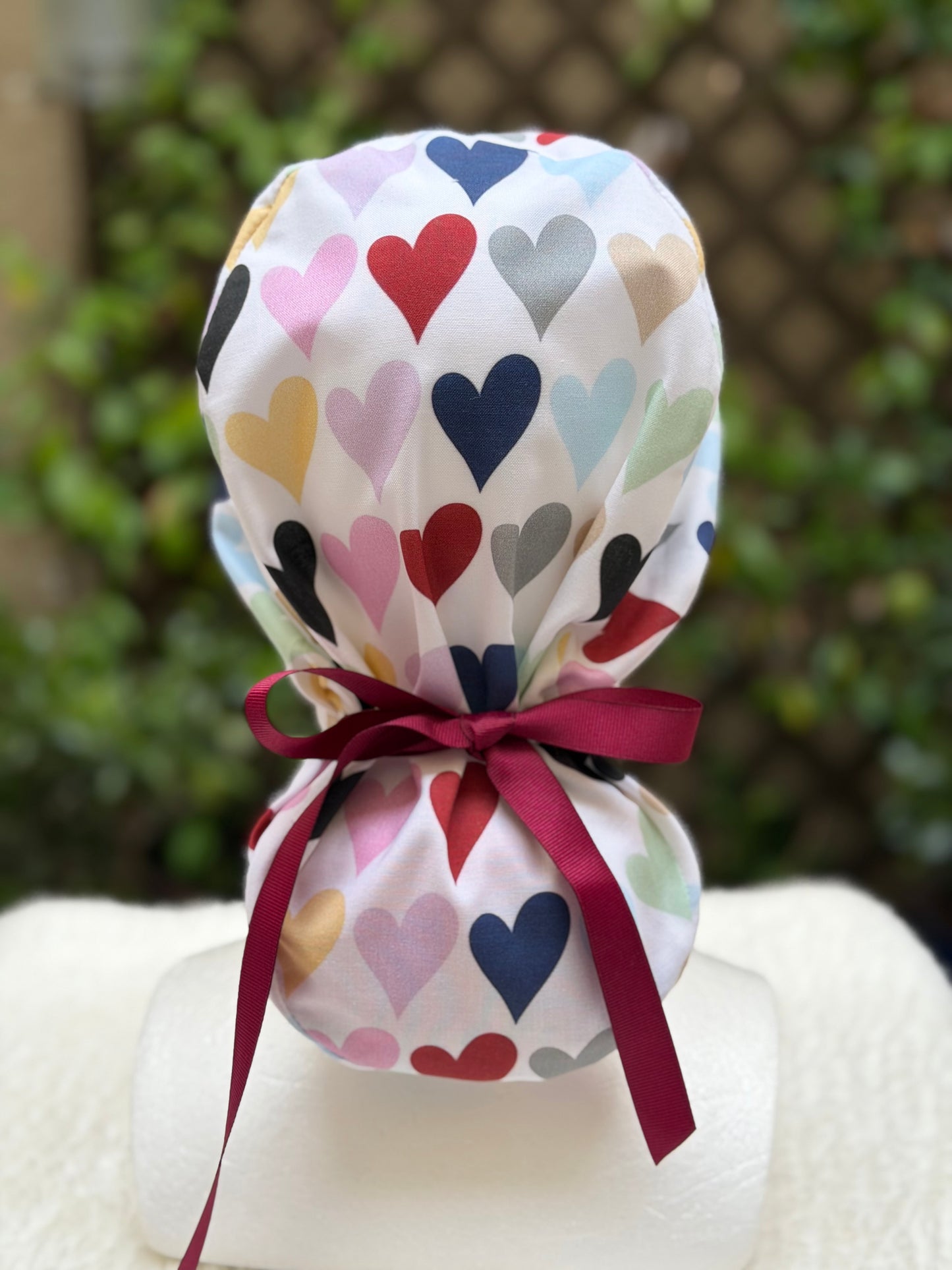 Swiftie Hearts Ponytail Scrub Cap