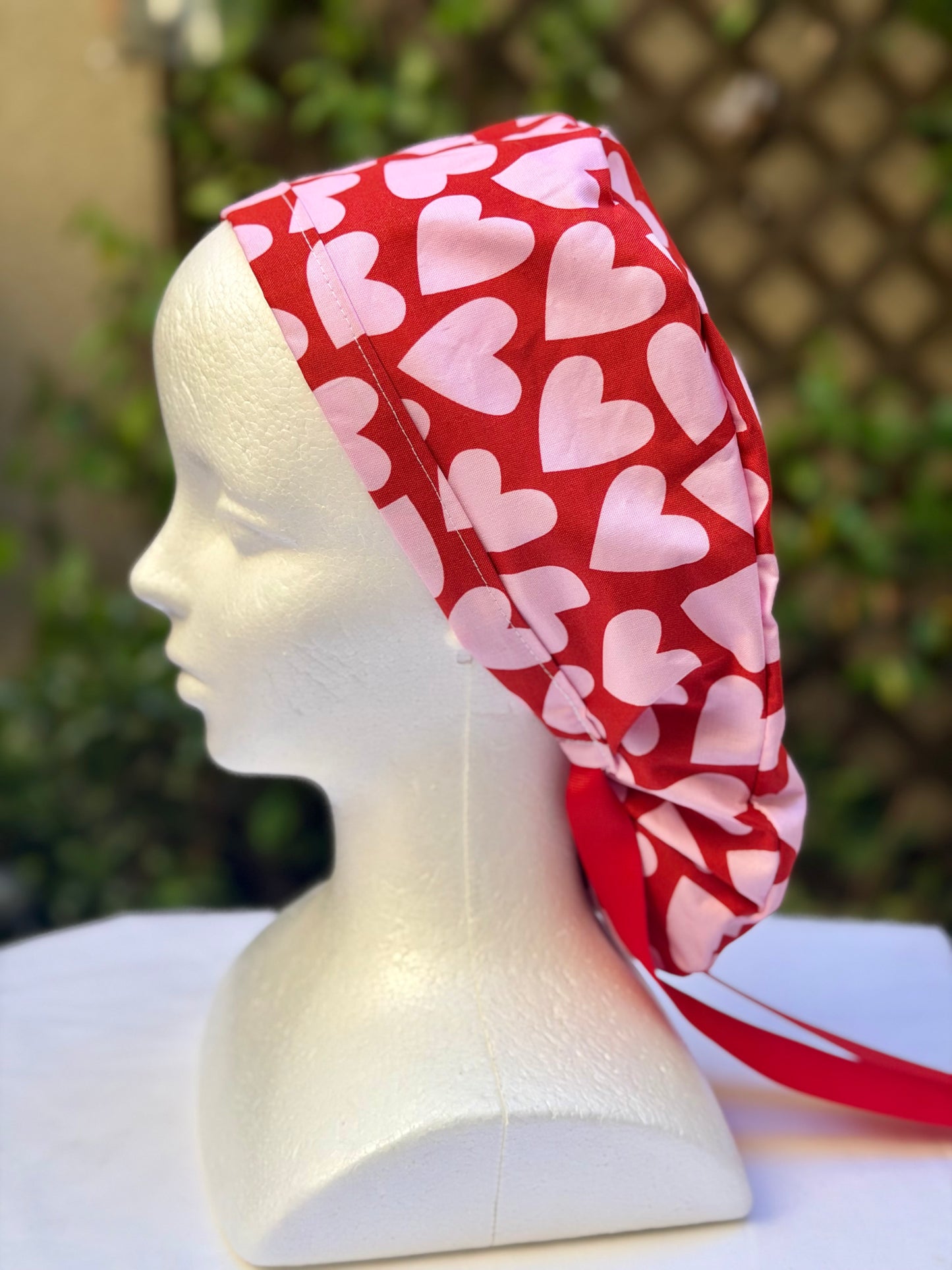 Hearts Valentines scrub cap