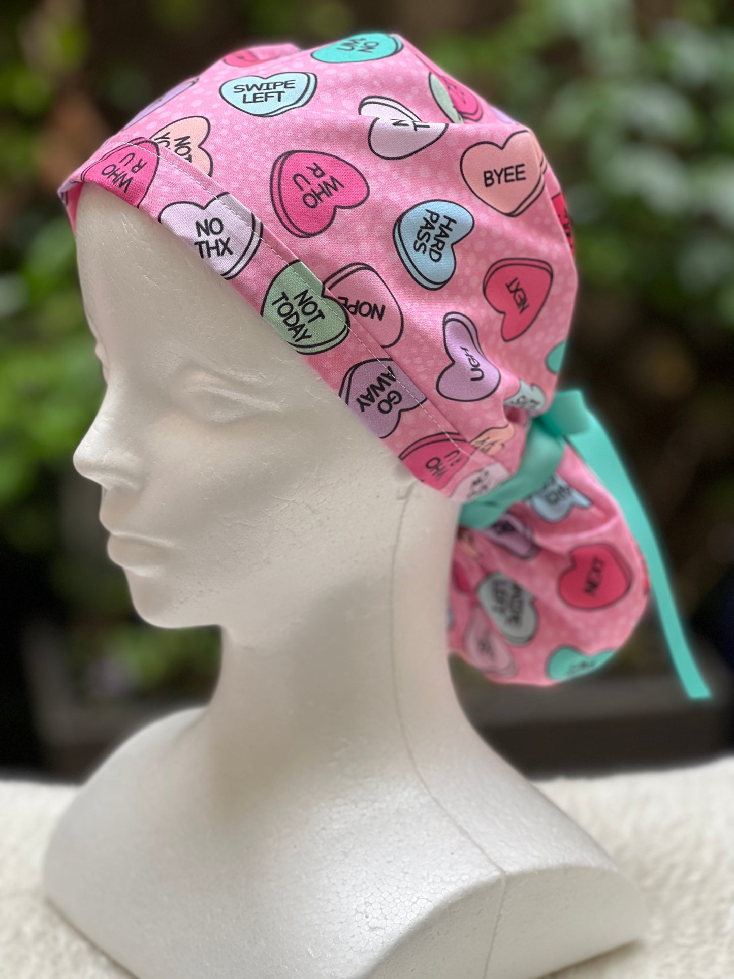 Anti-Valentines Ponytail scrub cap
