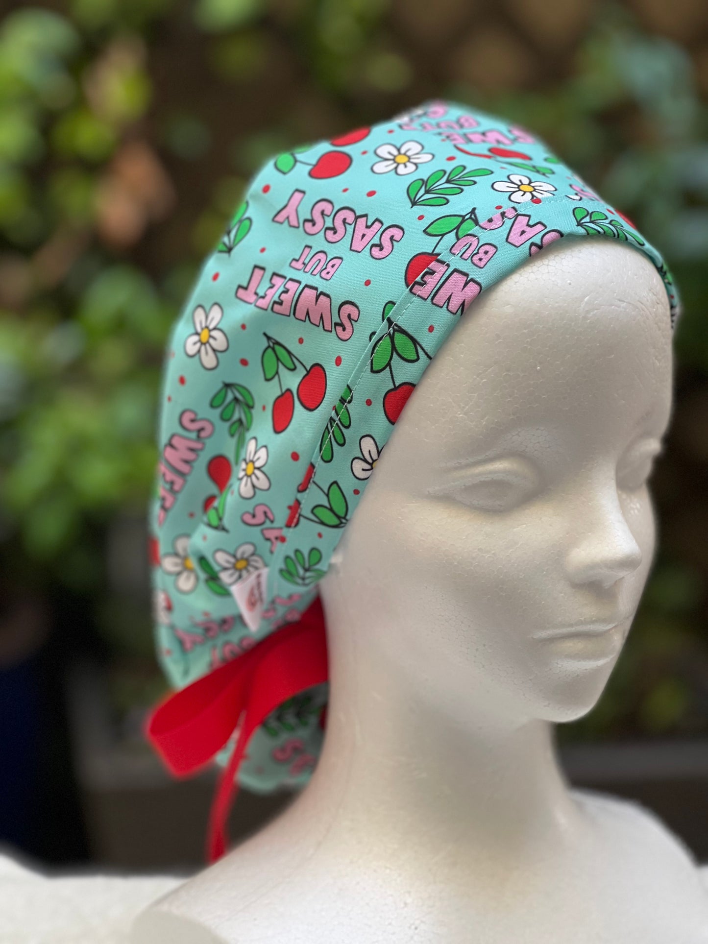 Sweet but Sassy Ponytail Scrub Cap