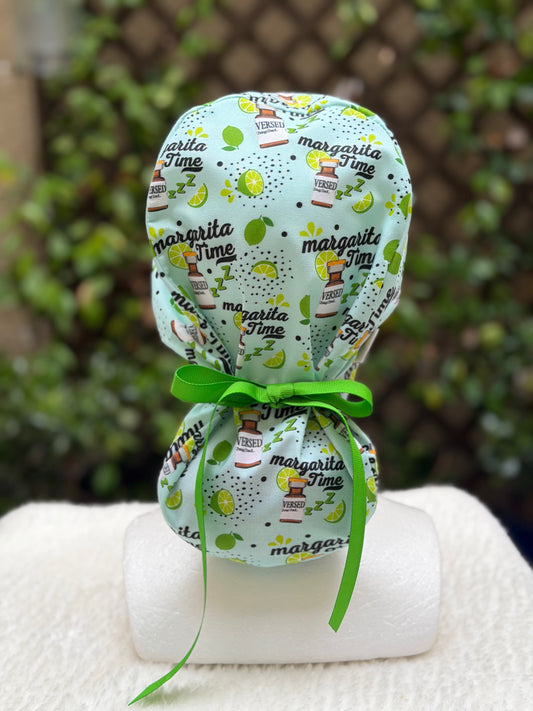 Margarita Time Anesthesia Valentine Ponytail Scrub Cap