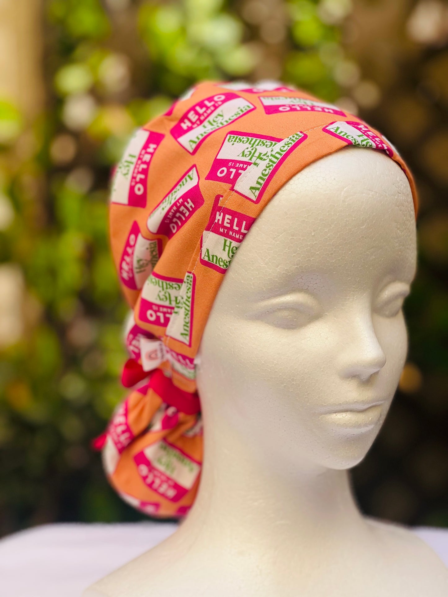 Hey Anesthesia Ponytail Scrub Cap