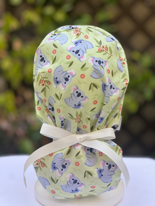 Koala bear ponytail scrub cap