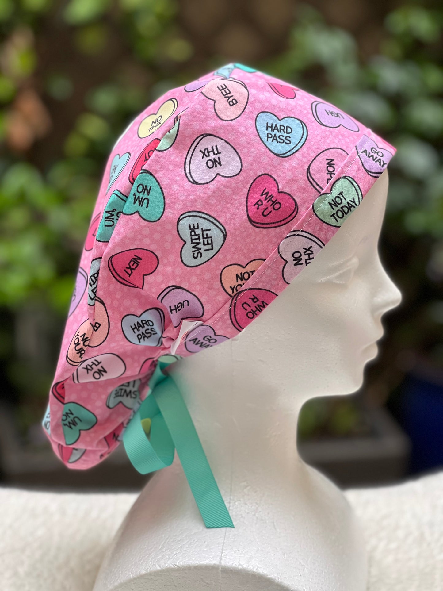 Anti-Valentines Ponytail scrub cap