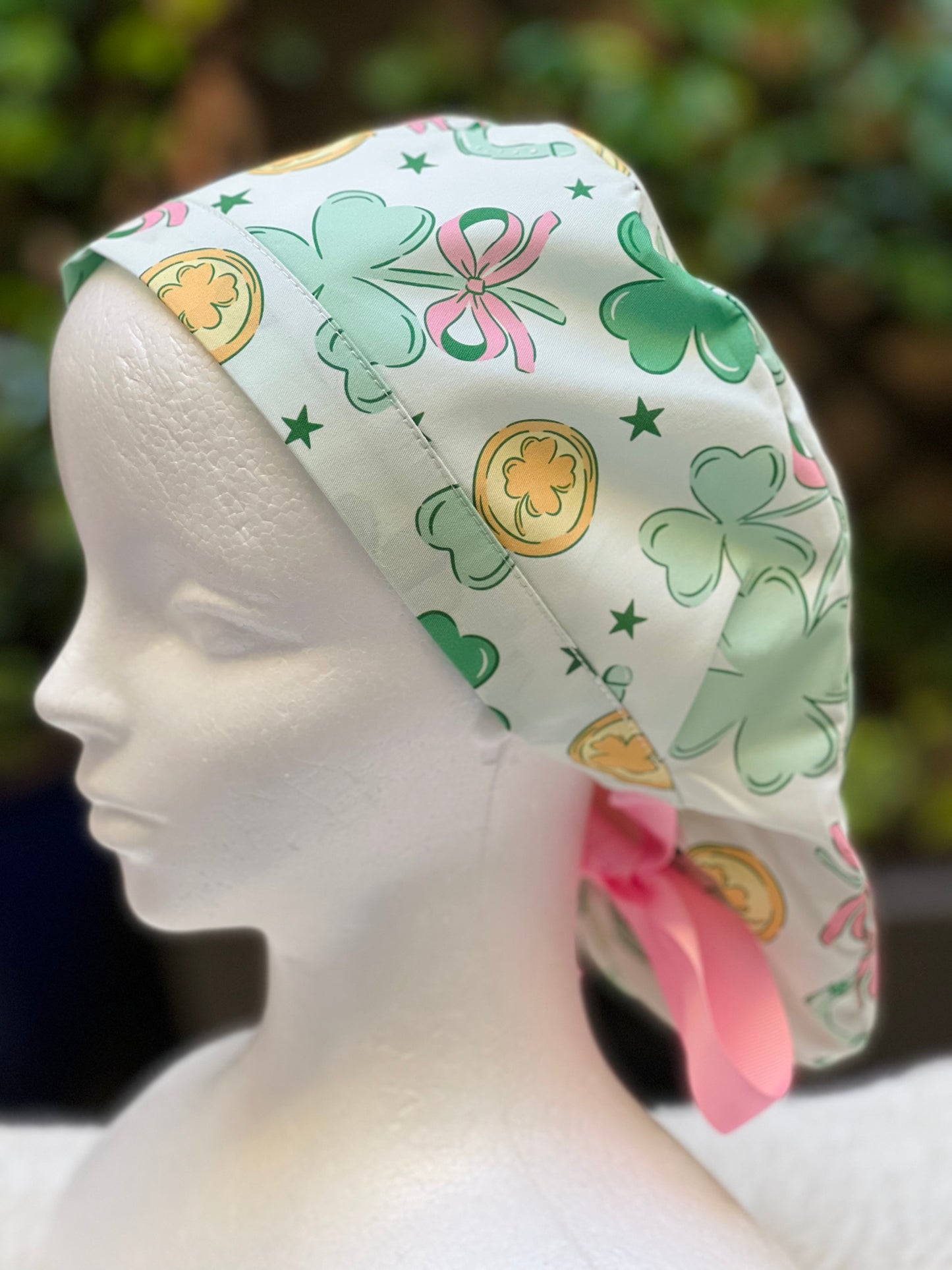 Feeling Lucky Ponytail Scrub Cap
