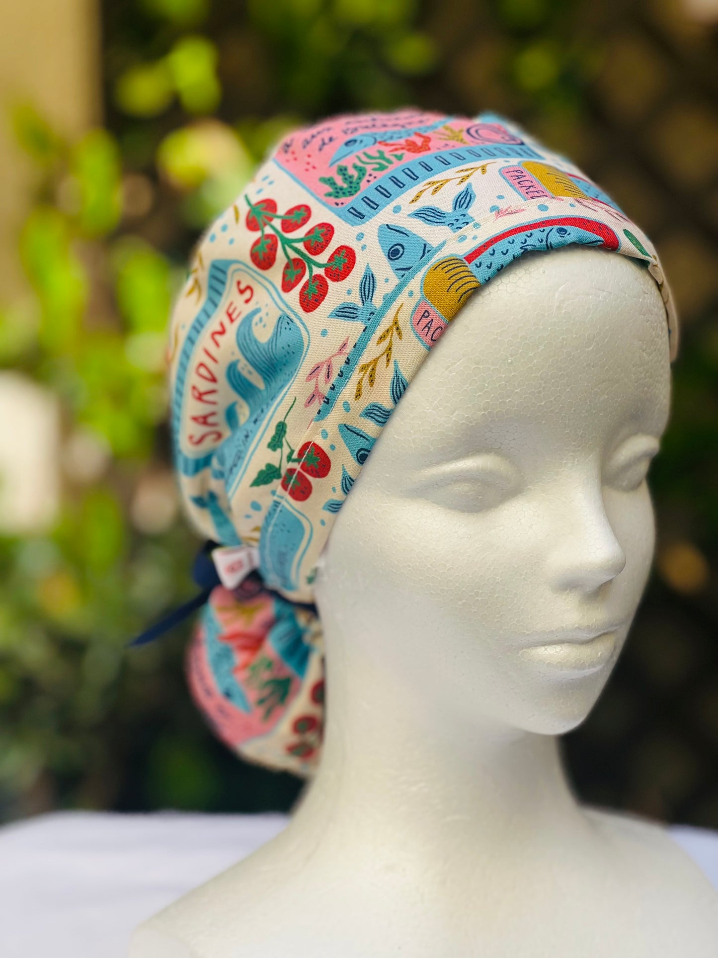 Sardines Ponytail Scrub Cap