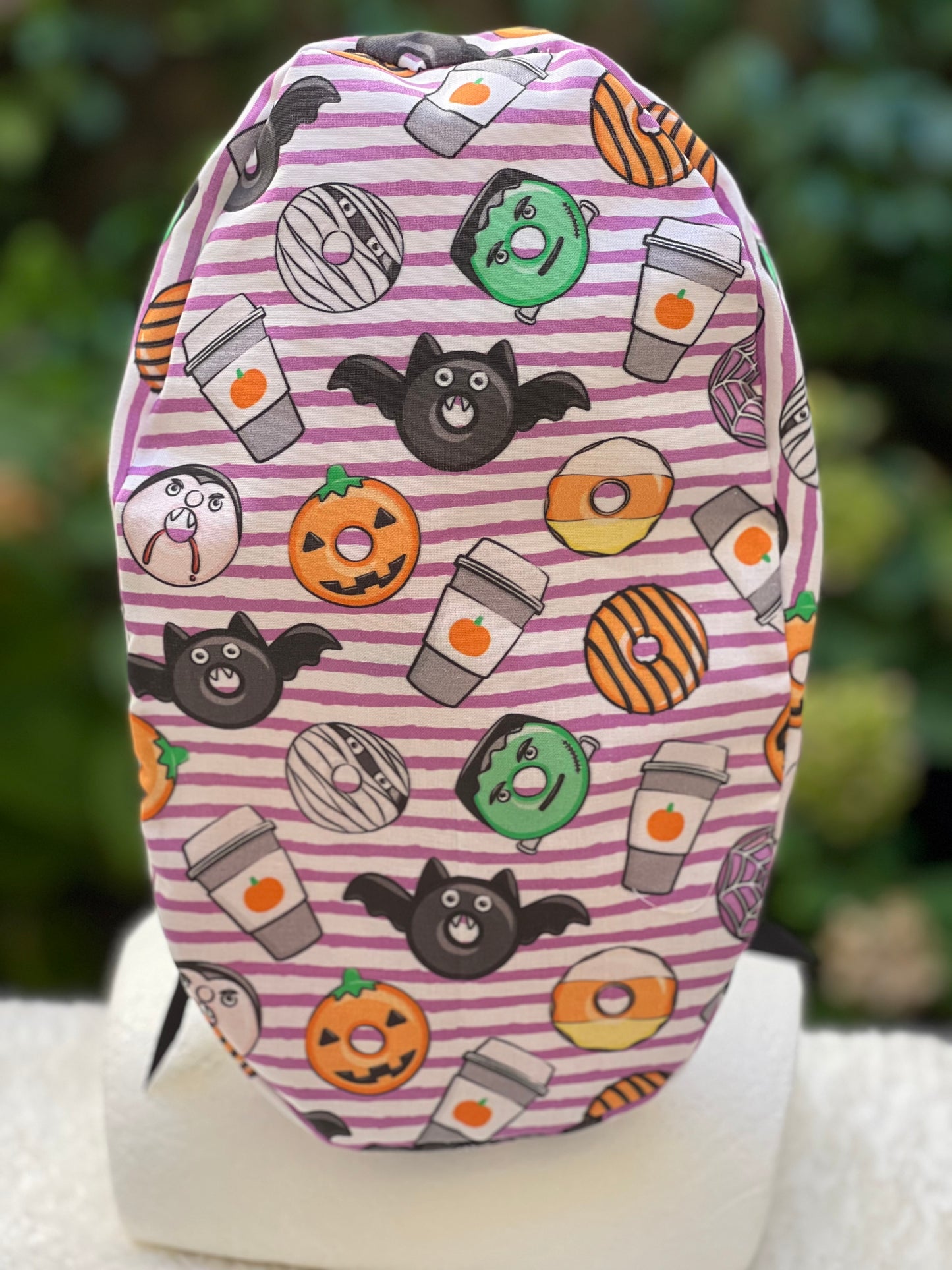 Purple Halloween scrub cap