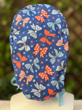 Load image into Gallery viewer, Red, white and blue bowsScrub Cap
