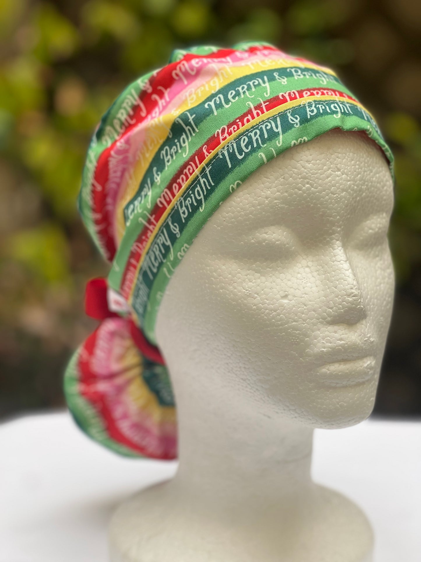 Bright and Merry Holiday - Winter Holiday Ponytail Cap