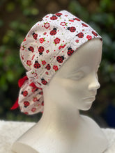 Load image into Gallery viewer, Ladybugs Ponytail Scrub Cap
