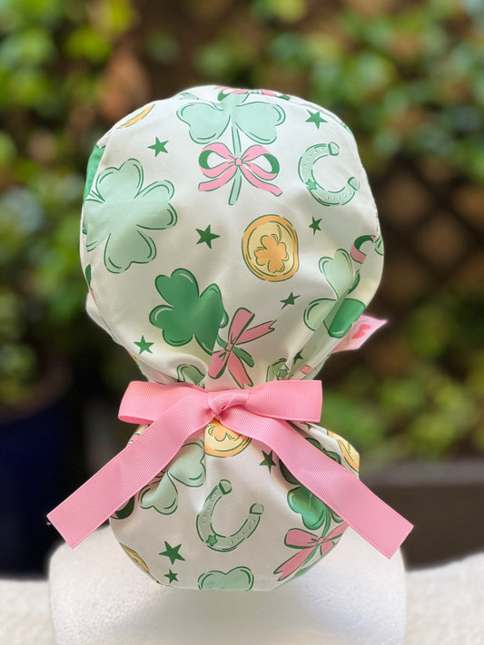 Feeling Lucky Ponytail Scrub Cap