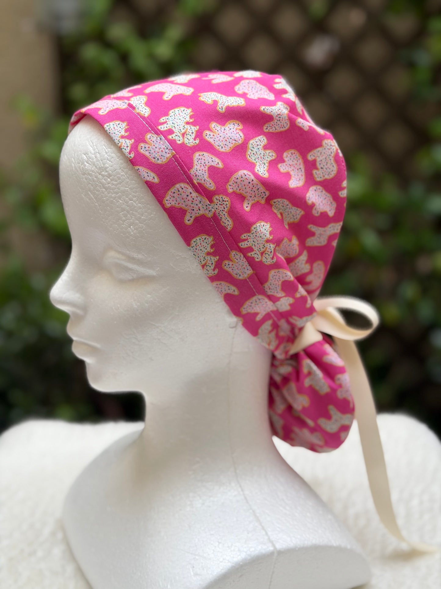 Animal Crackers Ponytail Scrub Cap