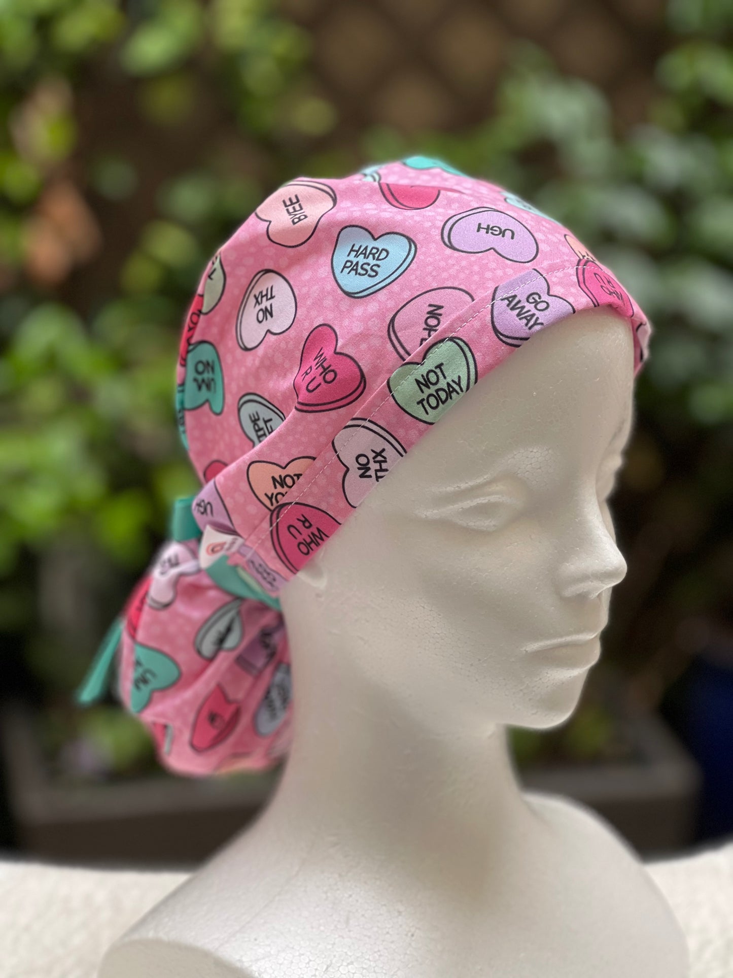 Anti-Valentines Ponytail scrub cap