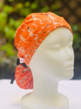 Load image into Gallery viewer, Dancing skeleton Ponytail scrub cap
