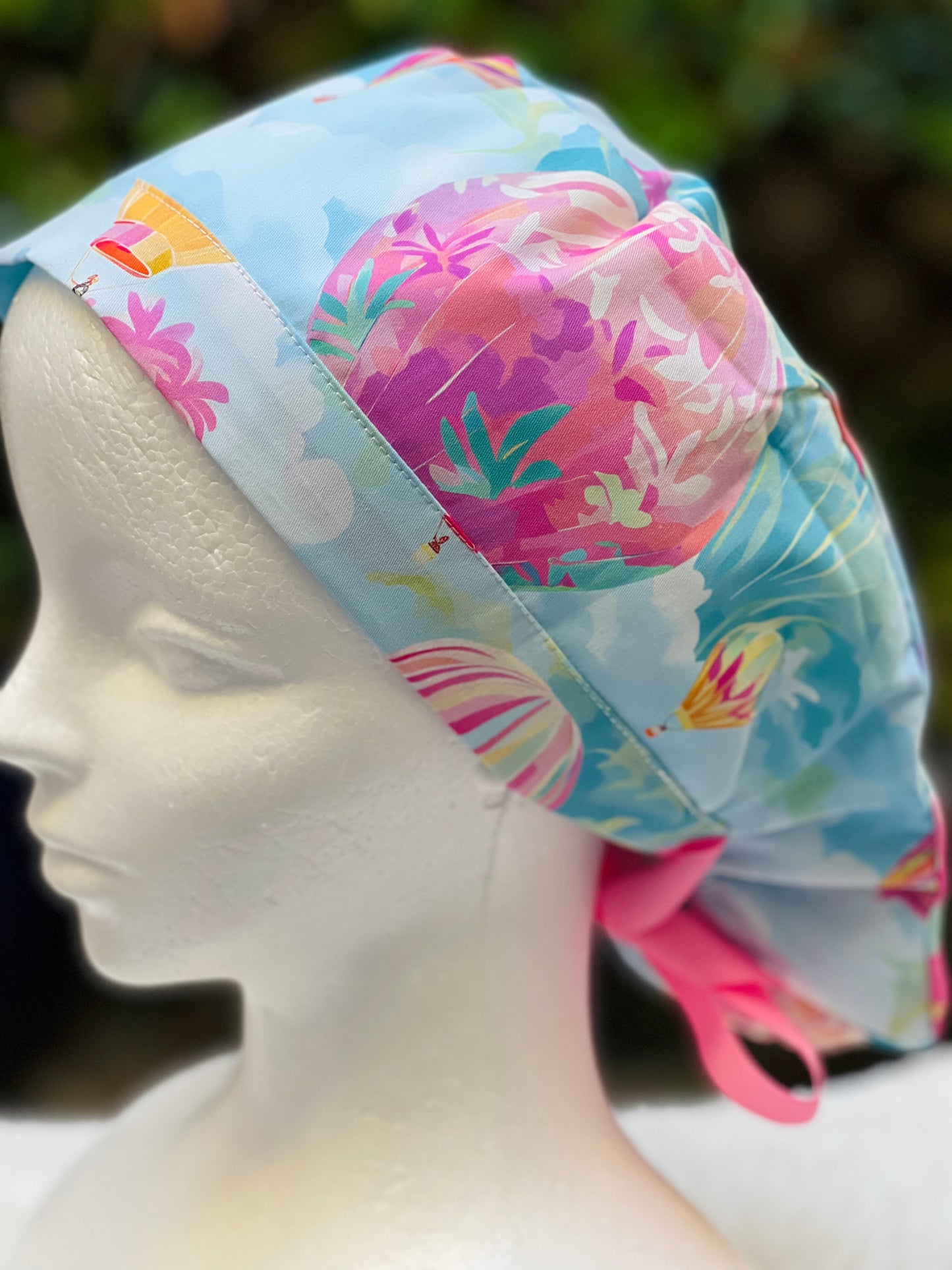 Preppy Hot air balloonPonytail Scrub Cap