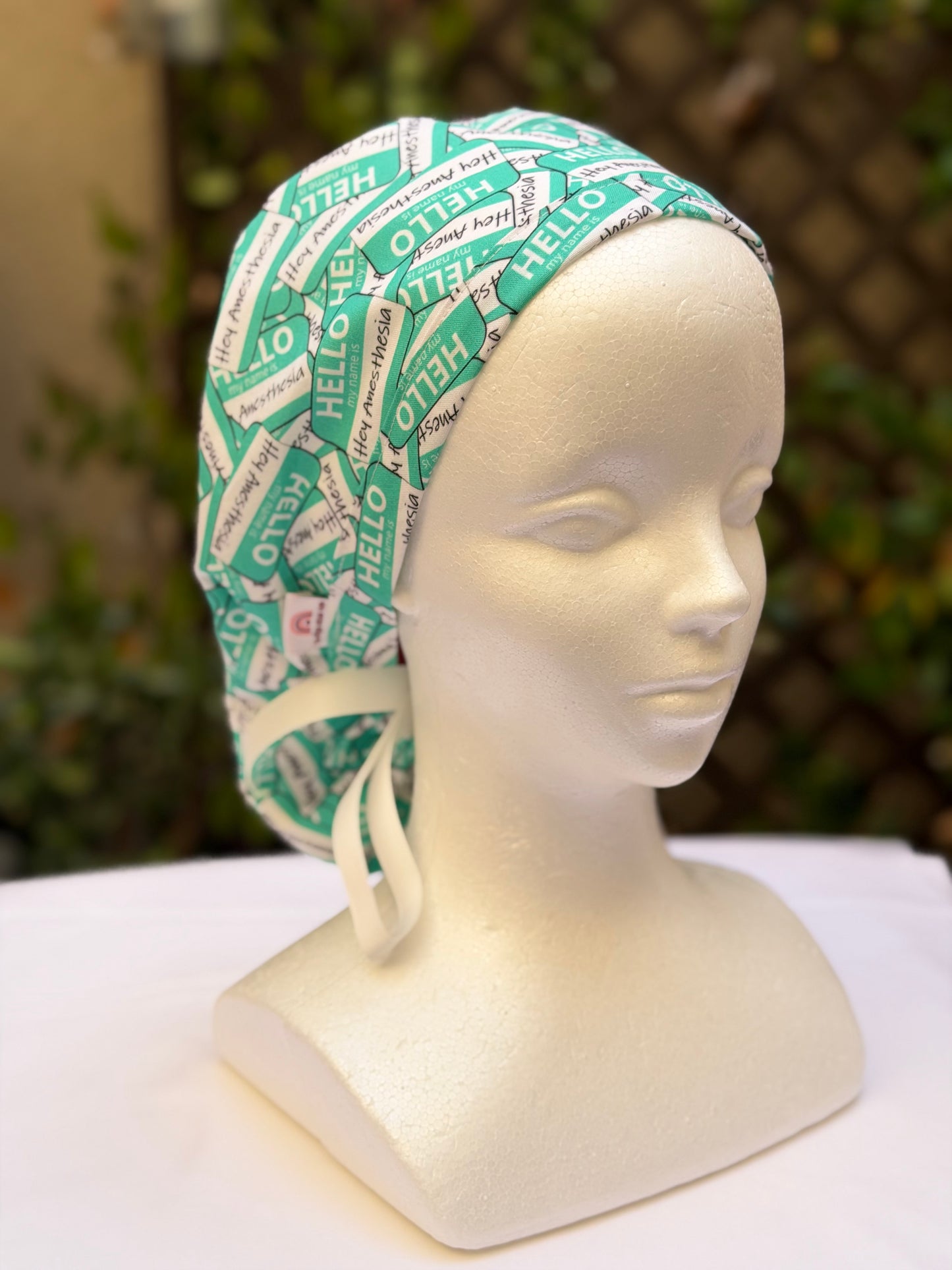 Hey Anesthesia Ponytail Scrub Cap