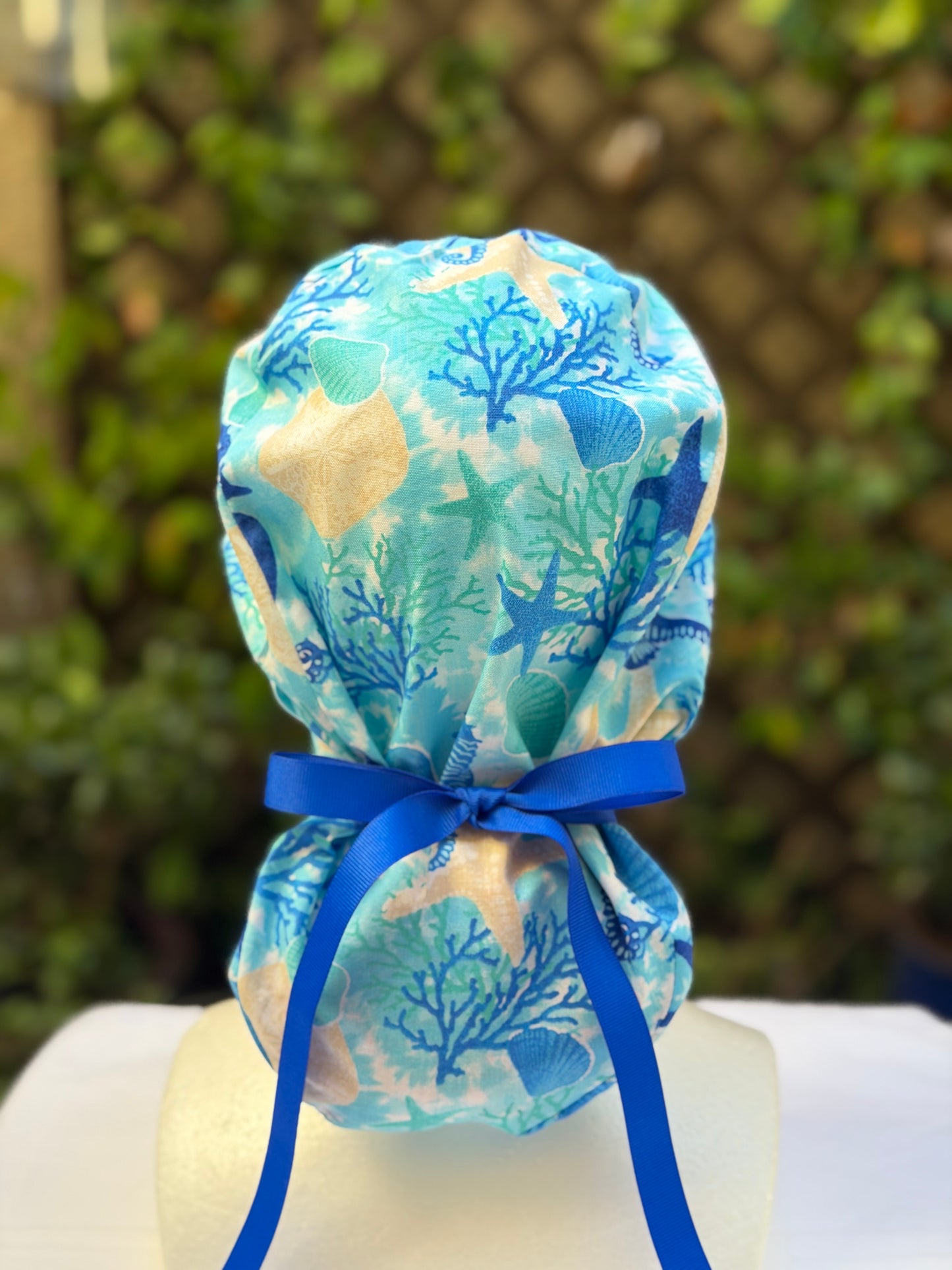 Sealife Ponytail Scrub Cap