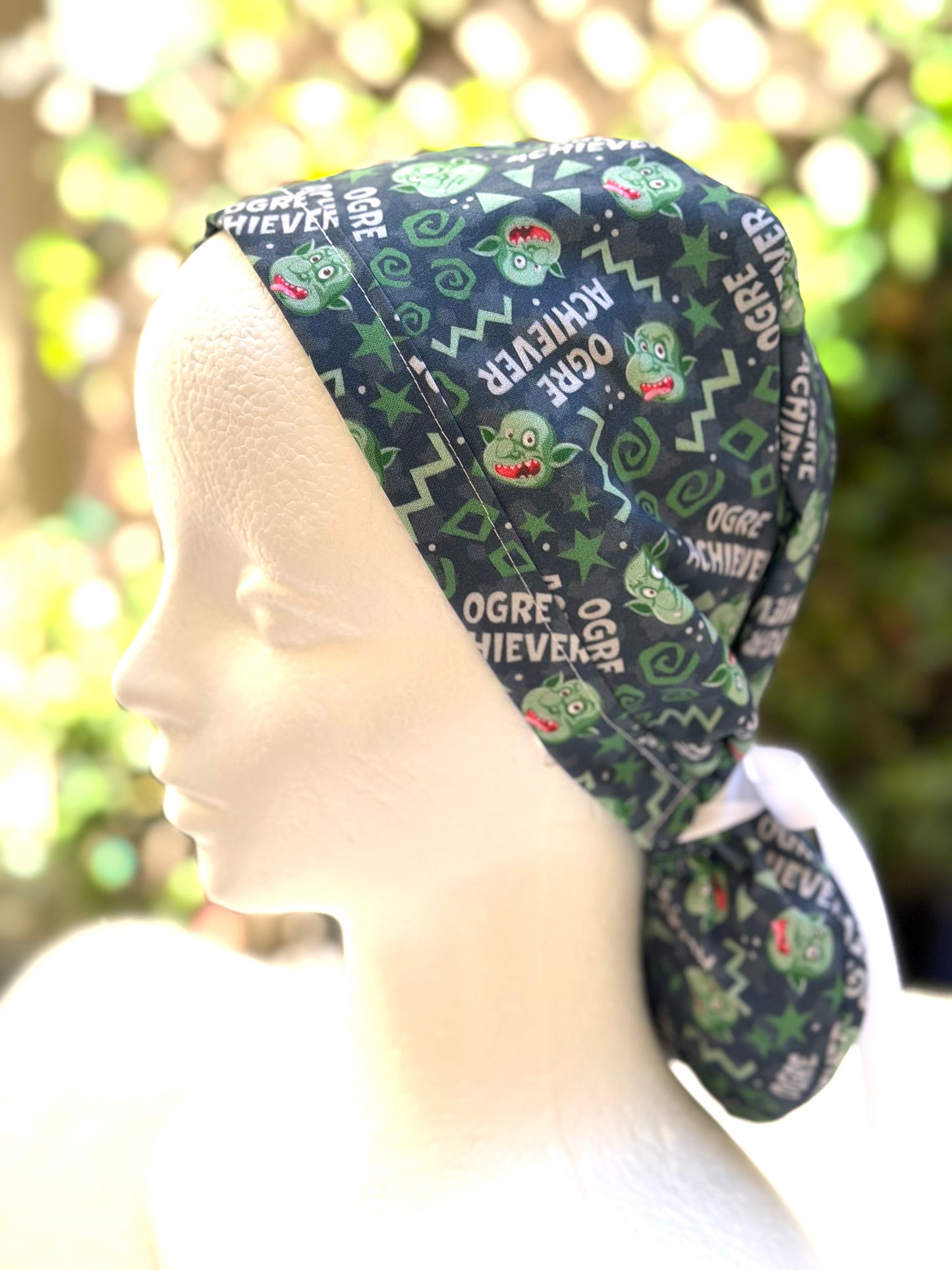 Ogre achiever Ponytail Scrub Cap