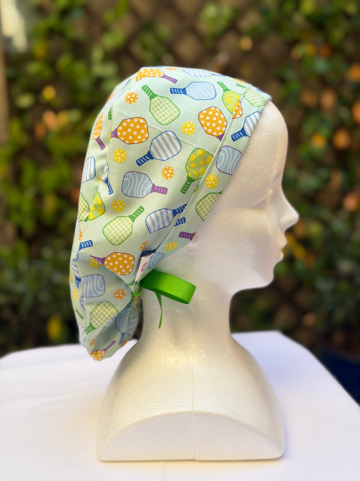 Pickleball Ponytail Scrub Cap