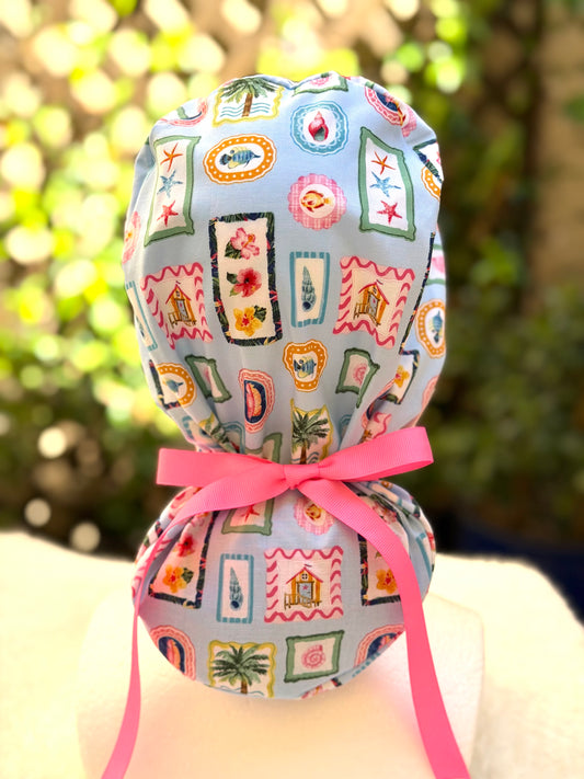 Summer Ponytail Scrub Cap