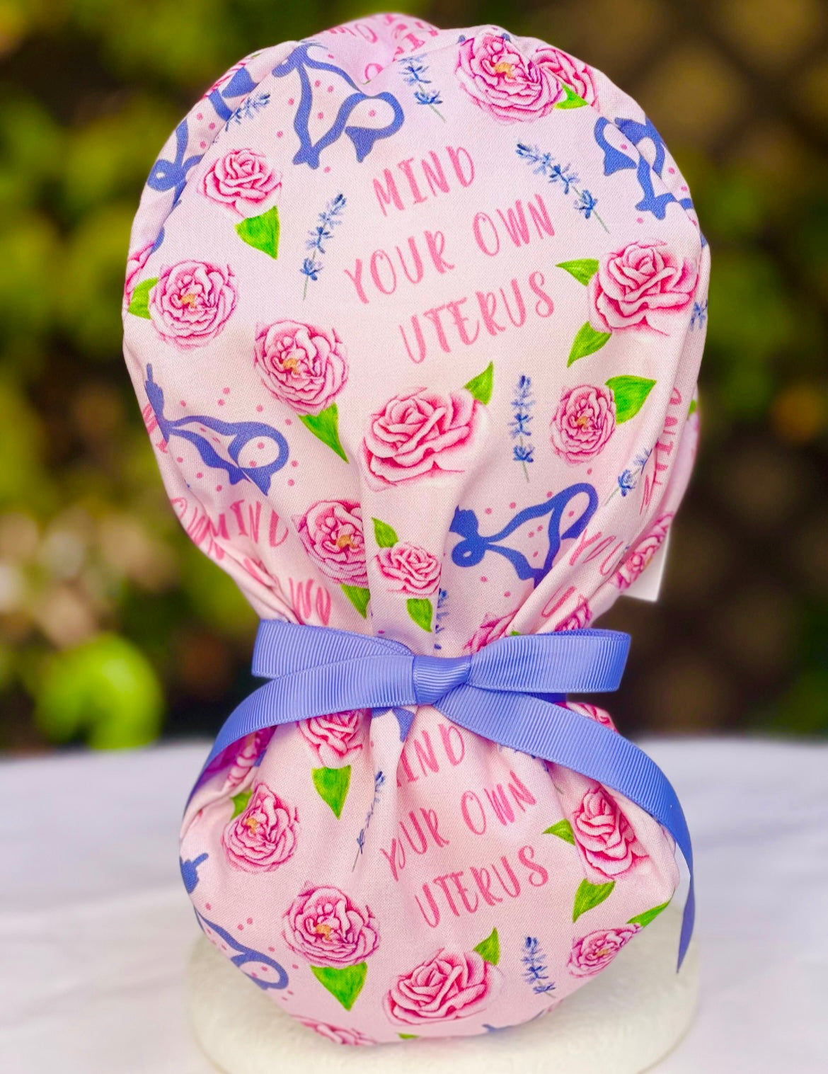 Mind your own uterus OB GYN Ponytail Scrub Cap