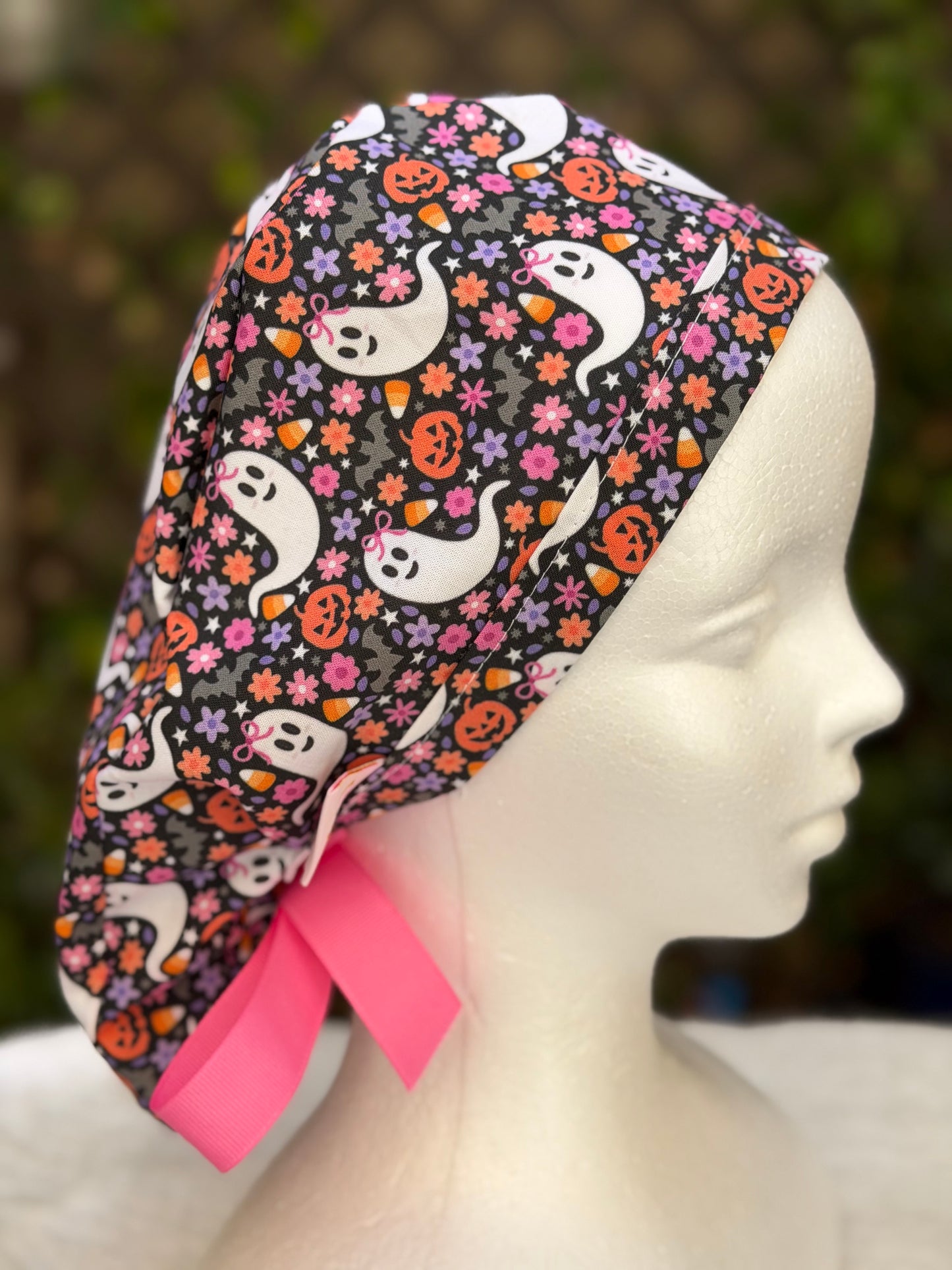 Coquette ghost with bow scrub cap (Copy)