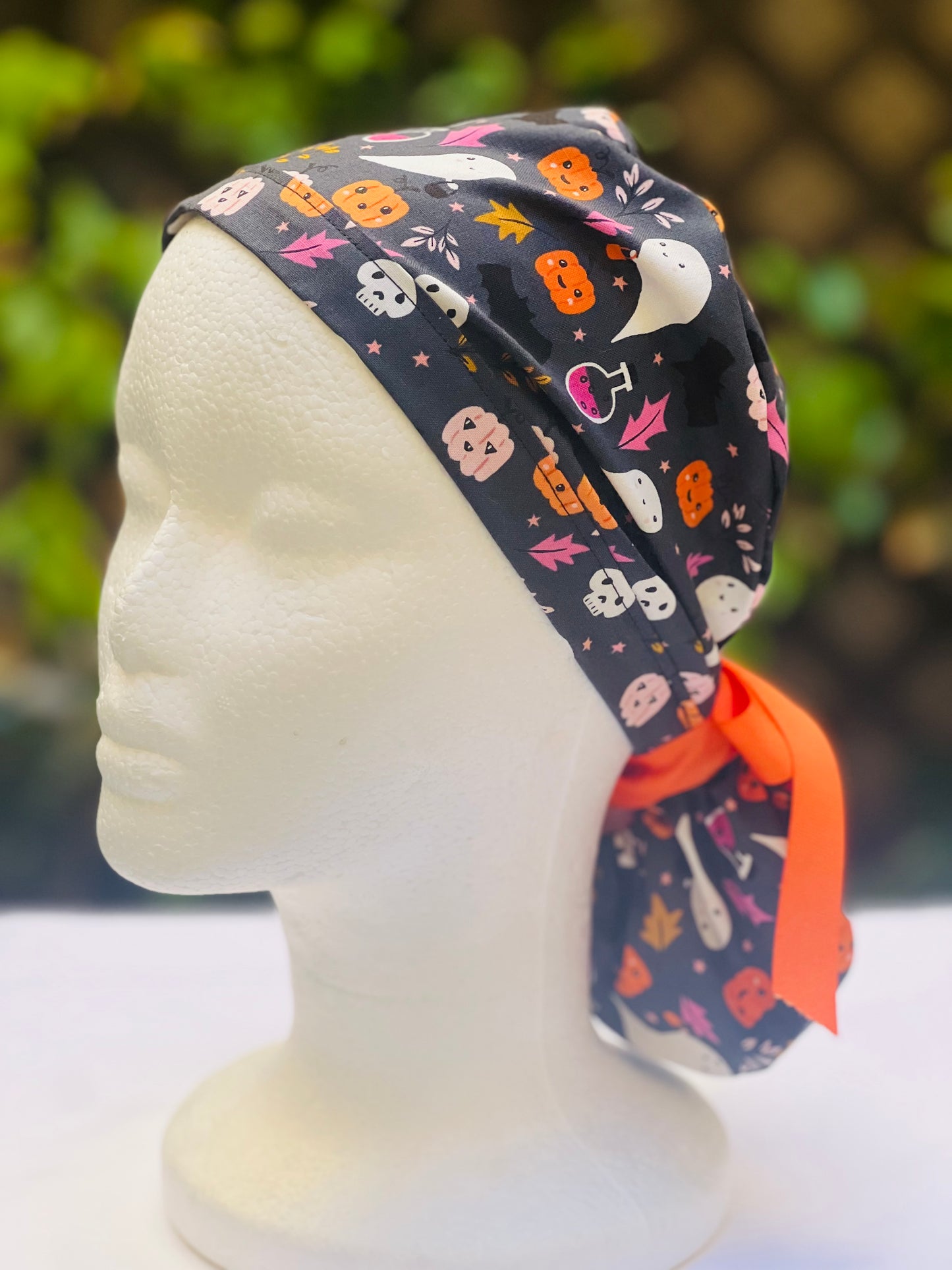 Cute ghost Ponytail scrub cap