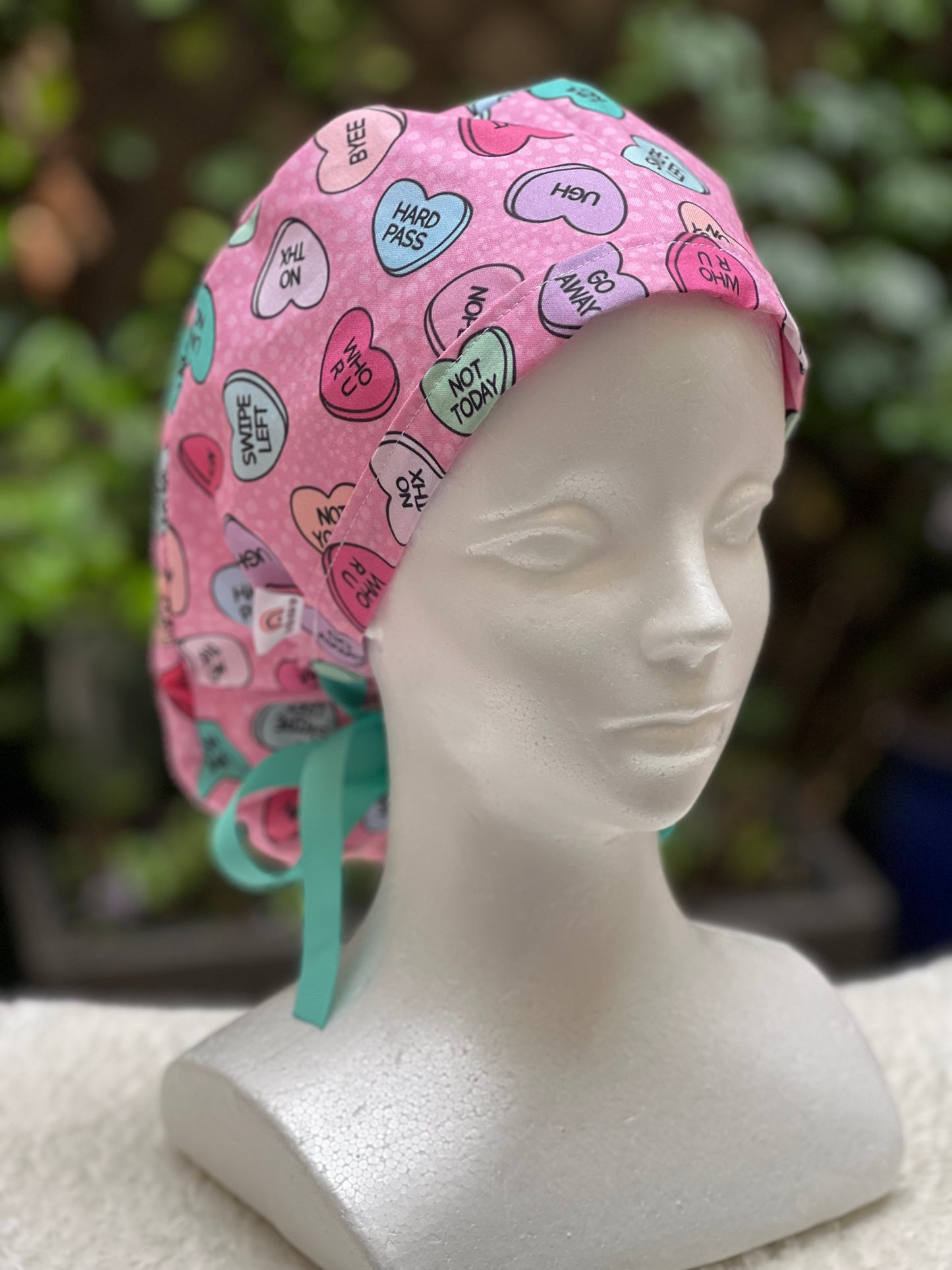 Anti-Valentines Ponytail scrub cap