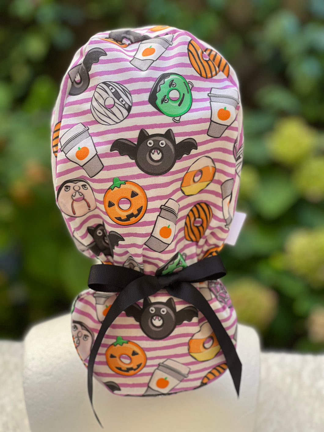 Purple Halloween scrub cap