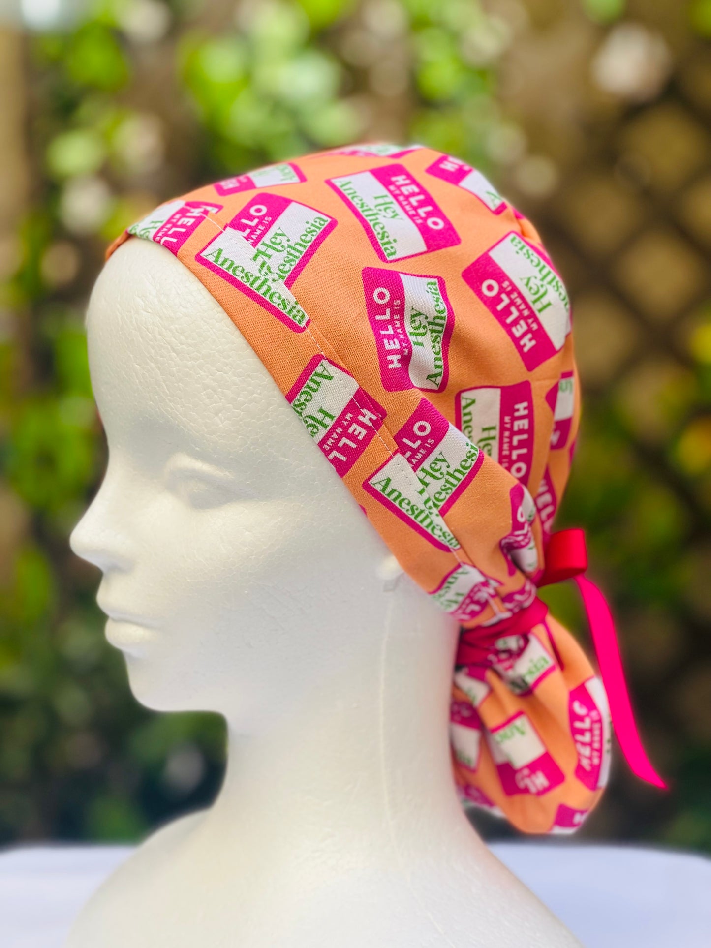 Hey Anesthesia Ponytail Scrub Cap
