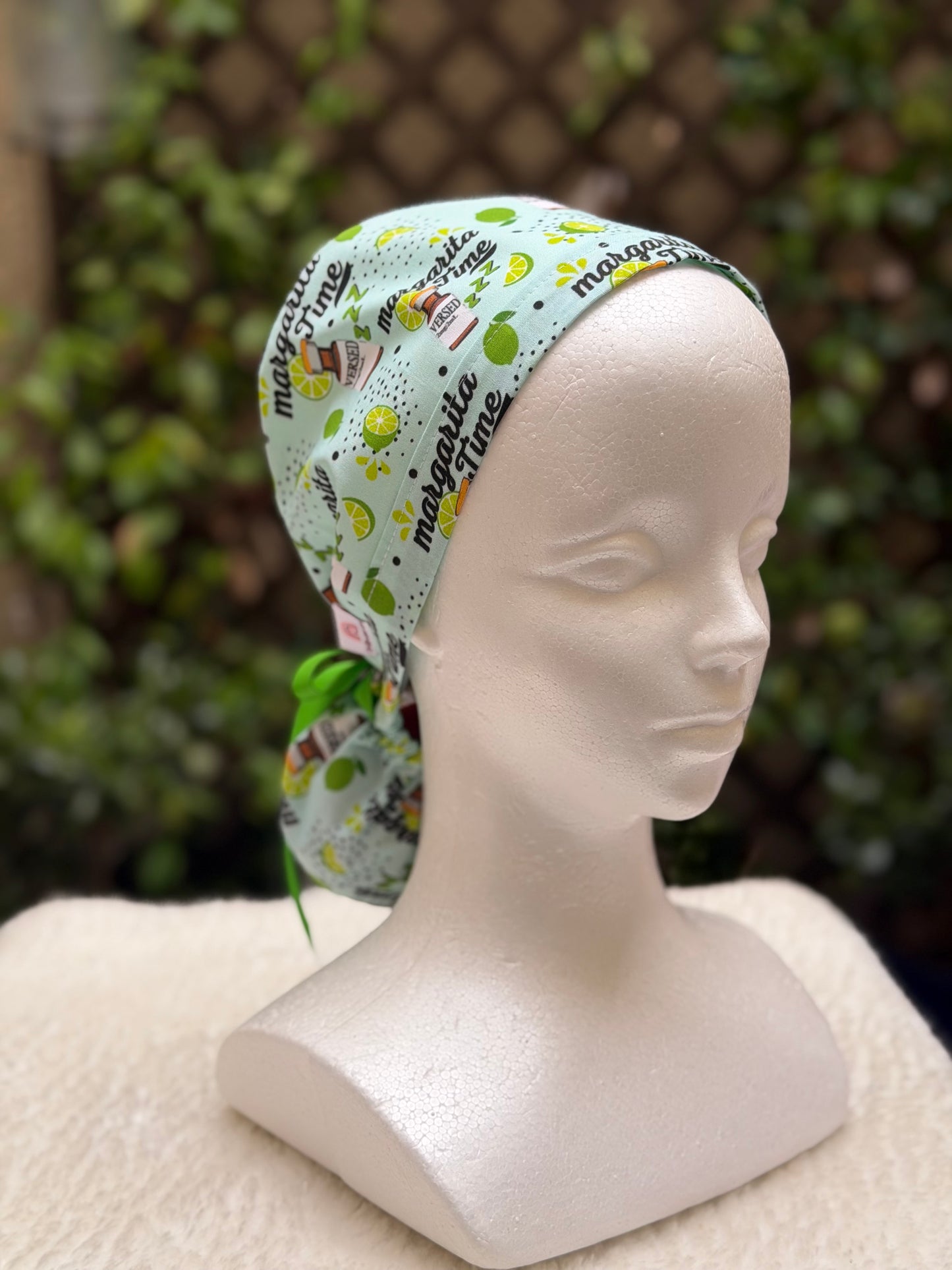 Margarita Time Anesthesia Valentine Ponytail Scrub Cap