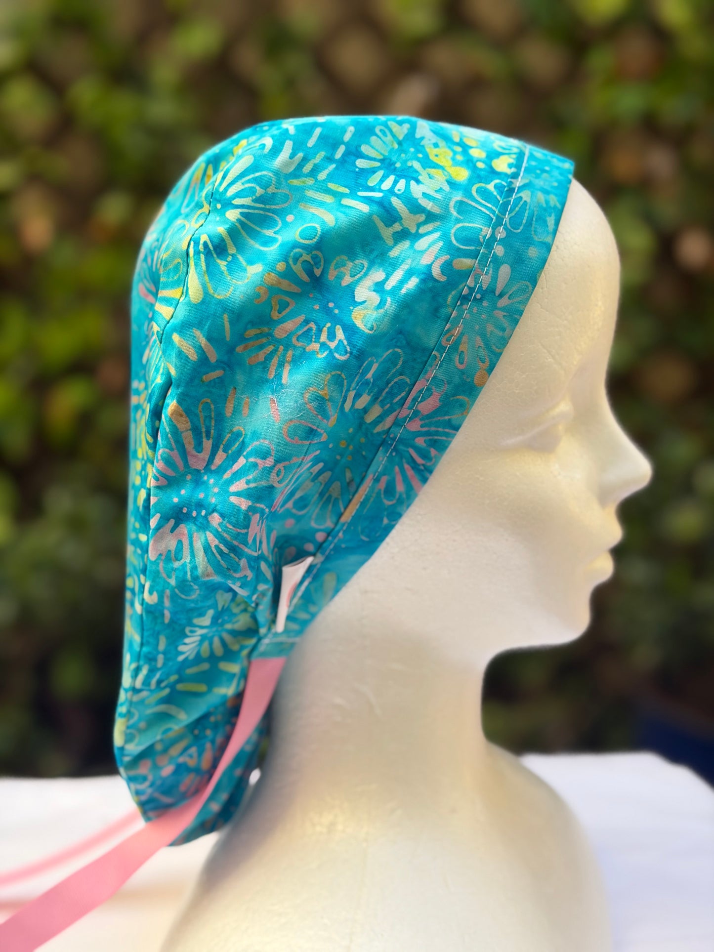 Batik Ponytail Scrub Cap