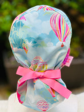 Load image into Gallery viewer, Preppy Hot air balloonPonytail Scrub Cap
