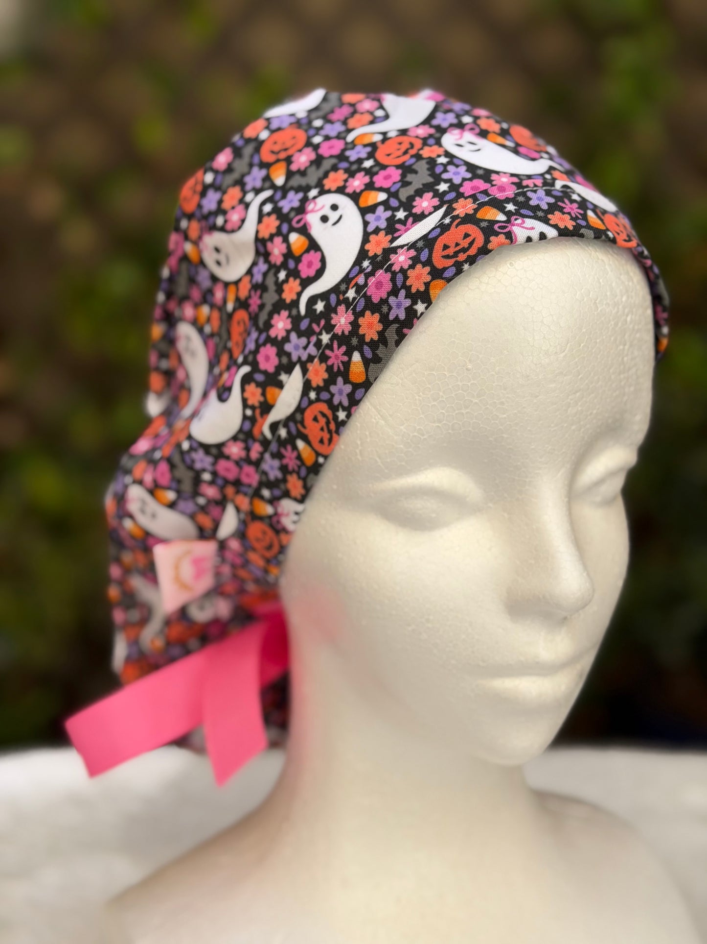 Coquette ghost with bow scrub cap (Copy)