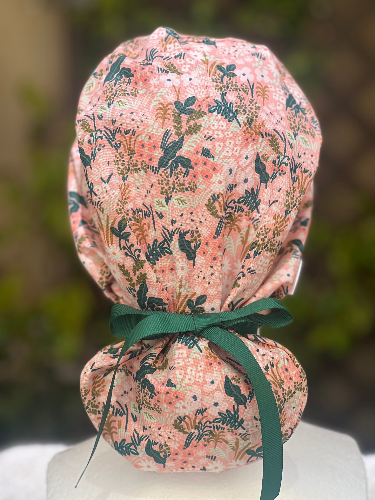 Peachy ponytail scrub cap