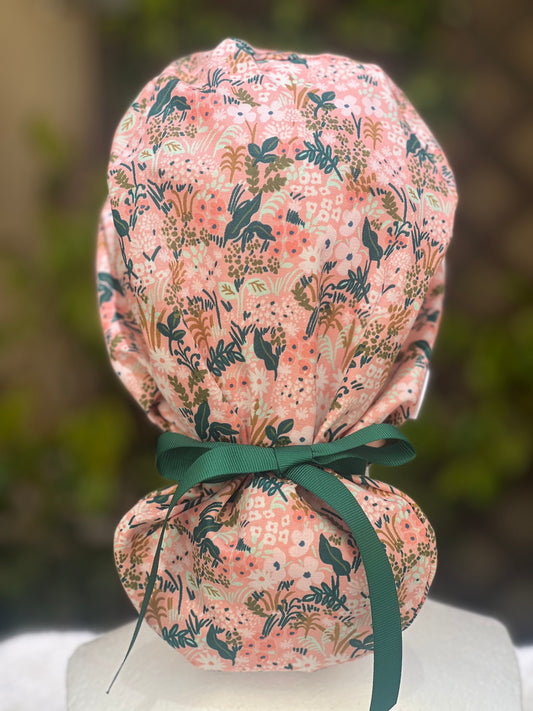 Peachy ponytail scrub cap
