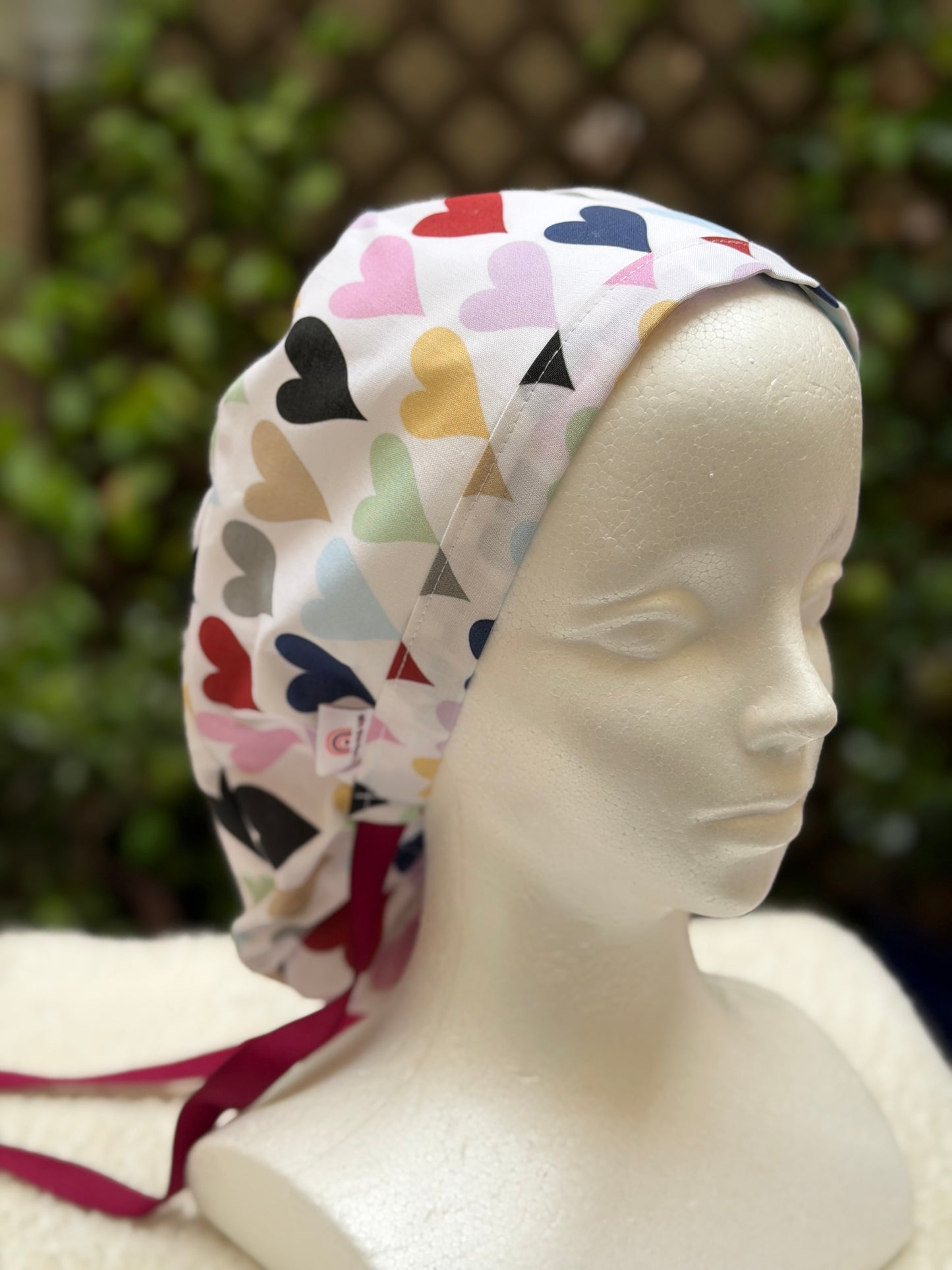 Swiftie Hearts Ponytail Scrub Cap