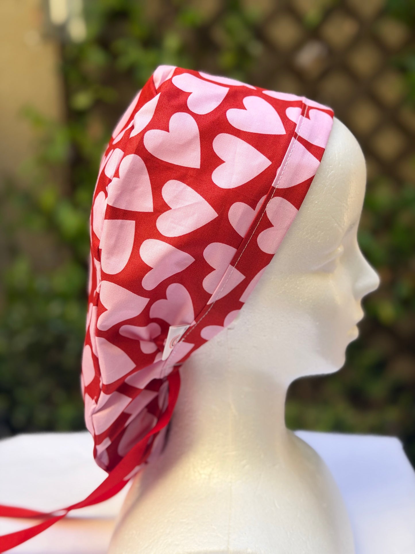 Hearts Valentines scrub cap
