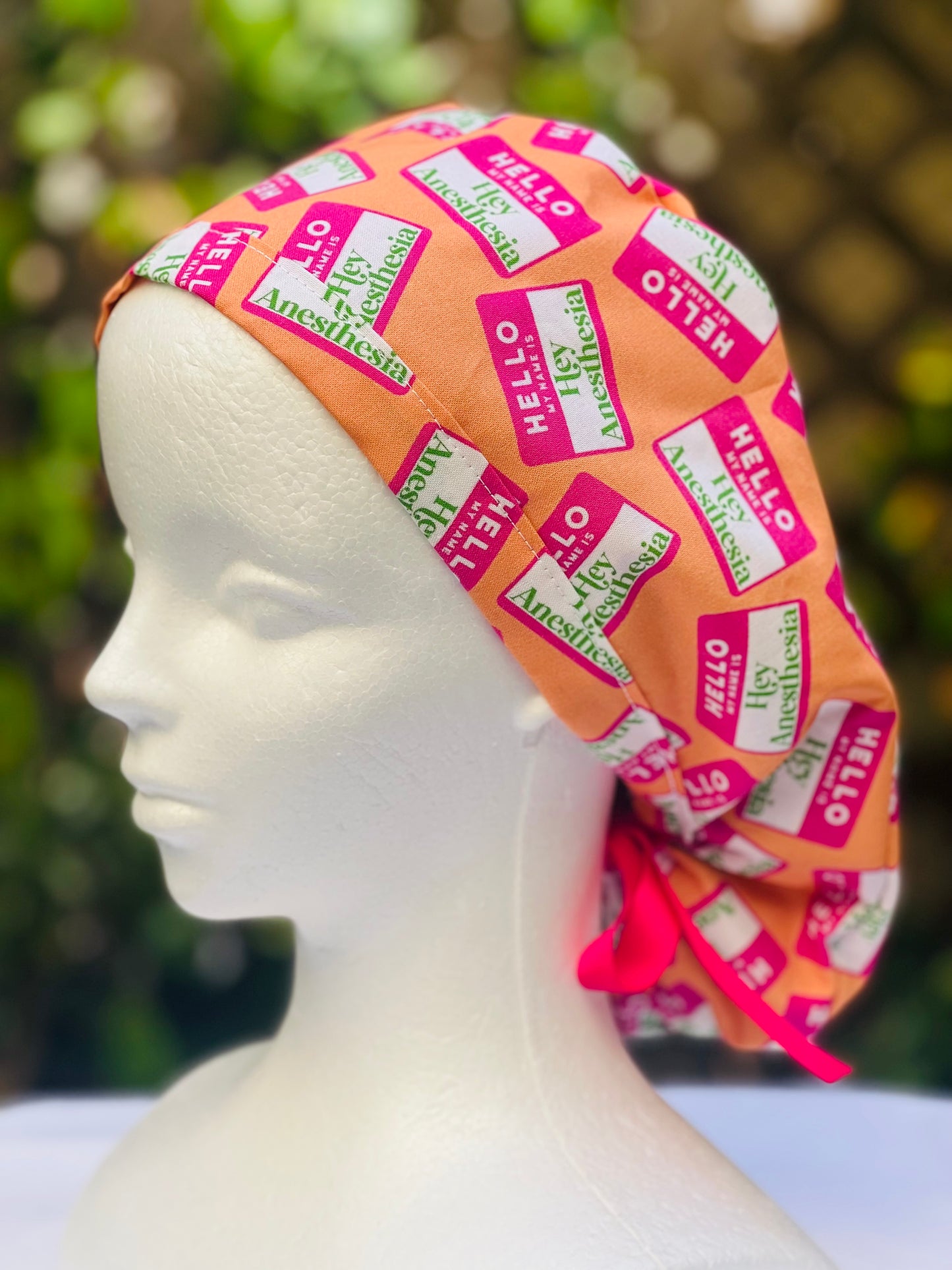 Hey Anesthesia Ponytail Scrub Cap