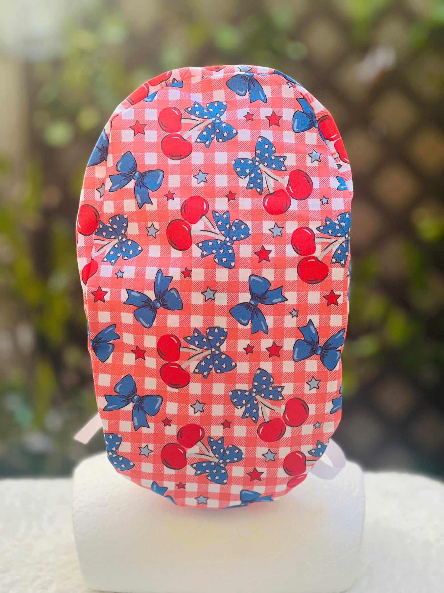 Red bow scrub Cap