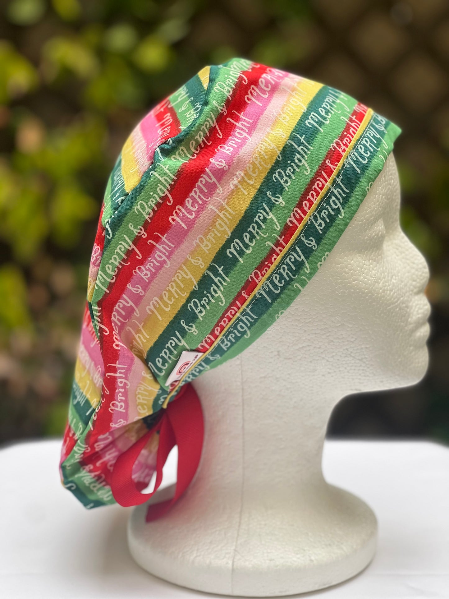 Bright and Merry Holiday - Winter Holiday Ponytail Cap