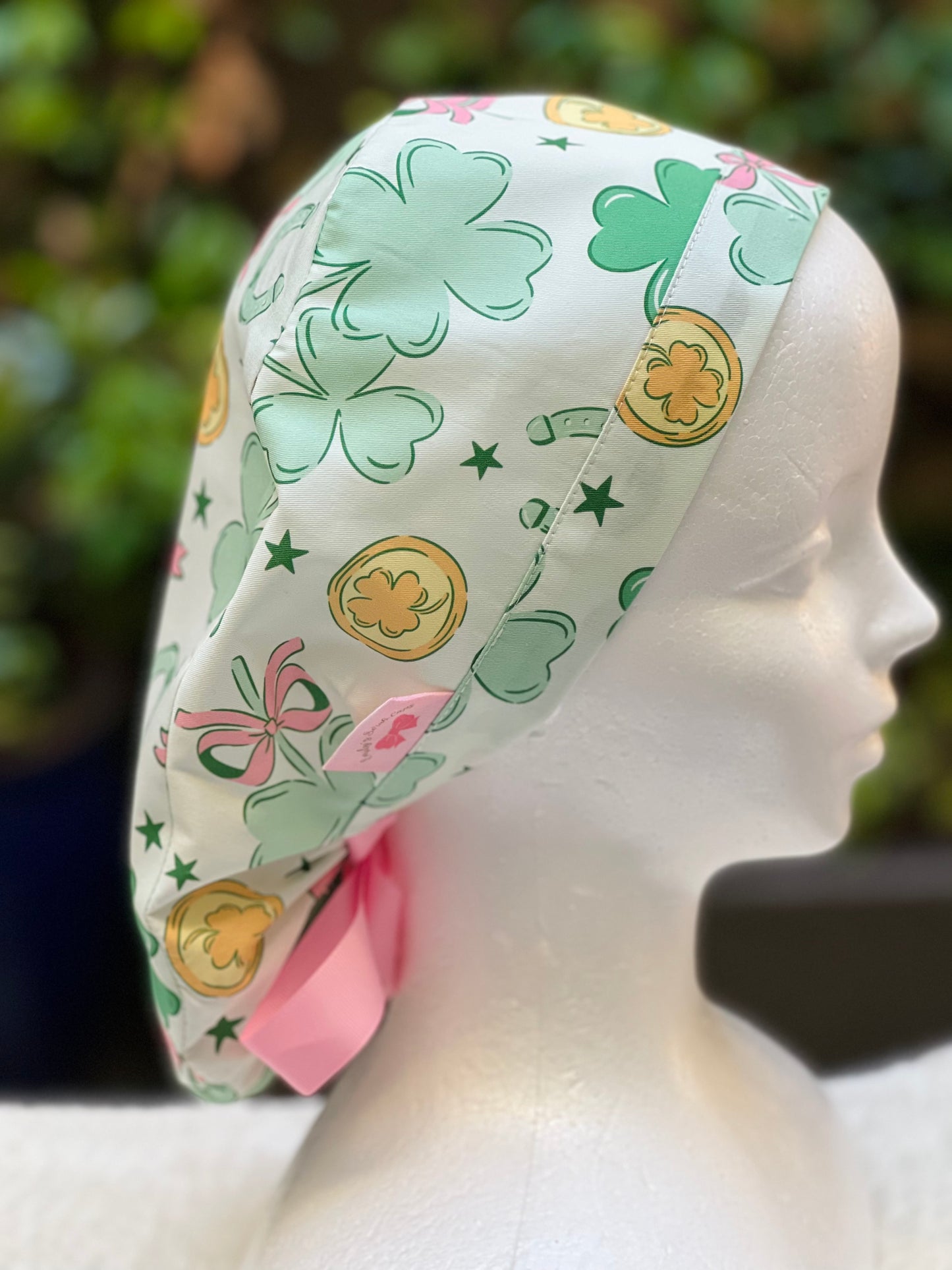 Feeling Lucky Ponytail Scrub Cap