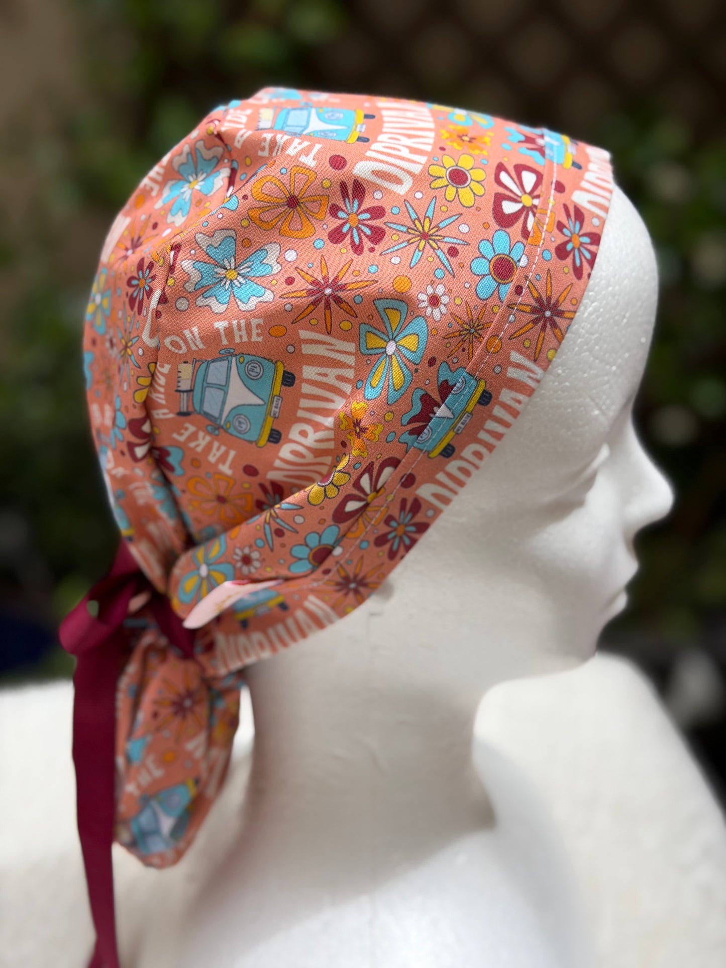 Diprivan Maroon Anesthesia Ponytail Scrub Cap